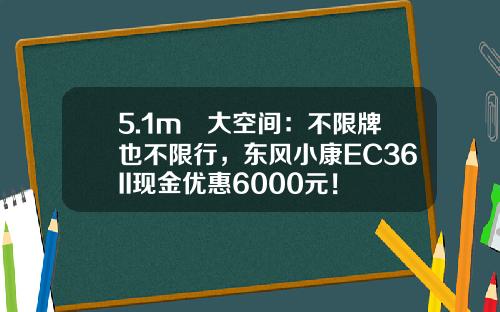 5.1m³大空间：不限牌也不限行，东风小康EC36II现金优惠6000元！