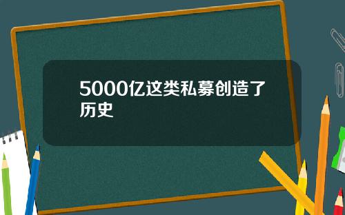 5000亿这类私募创造了历史