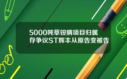 5000吨草铵膦项目归属存争议ST辉丰从原告变被告