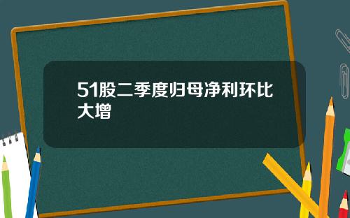 51股二季度归母净利环比大增