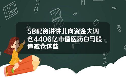 58配资讲讲北向资金大调仓4406亿市值医药白马股遭减仓这些