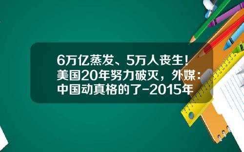 6万亿蒸发、5万人丧生！美国20年努力破灭，外媒：中国动真格的了-2015年到底蒸发多少钱