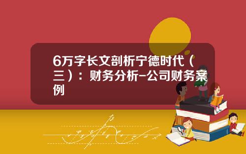 6万字长文剖析宁德时代（三）：财务分析-公司财务案例