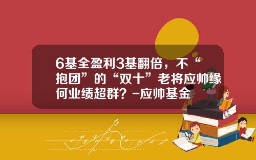 6基全盈利3基翻倍，不“抱团”的“双十”老将应帅缘何业绩超群？-应帅基金