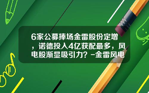6家公募捧场金雷股份定增，诺德投入4亿获配最多，风电股渐显吸引力？-金雷风电申购价多少