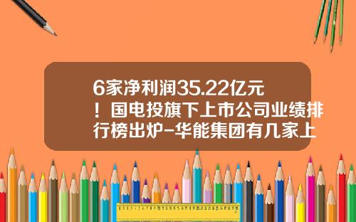 6家净利润35.22亿元！国电投旗下上市公司业绩排行榜出炉-华能集团有几家上市公司