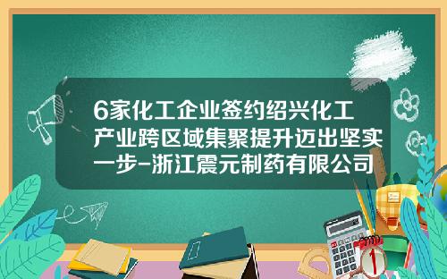 6家化工企业签约绍兴化工产业跨区域集聚提升迈出坚实一步-浙江震元制药有限公司