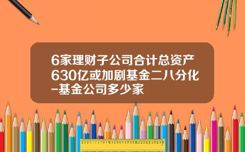 6家理财子公司合计总资产630亿或加剧基金二八分化-基金公司多少家