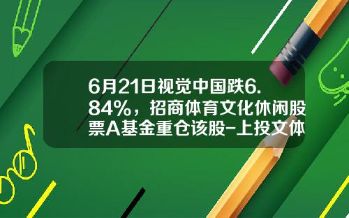6月21日视觉中国跌6.84%，招商体育文化休闲股票A基金重仓该股-上投文体休闲基金
