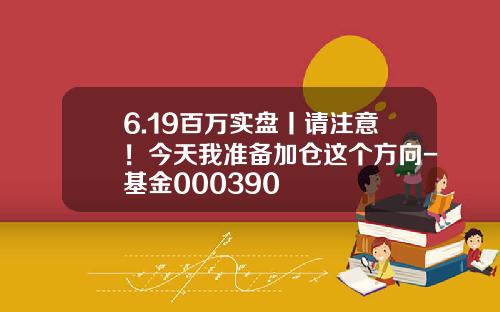 6.19百万实盘丨请注意！今天我准备加仓这个方向-基金000390