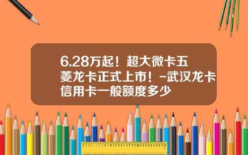 6.28万起！超大微卡五菱龙卡正式上市！-武汉龙卡信用卡一般额度多少