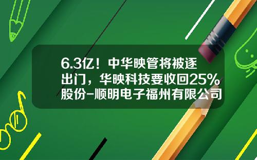 6.3亿！中华映管将被逐出门，华映科技要收回25%股份-顺明电子福州有限公司