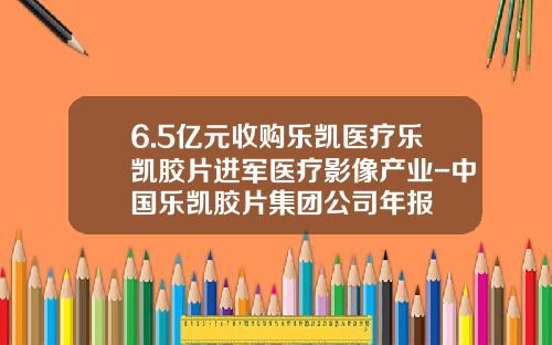 6.5亿元收购乐凯医疗乐凯胶片进军医疗影像产业-中国乐凯胶片集团公司年报