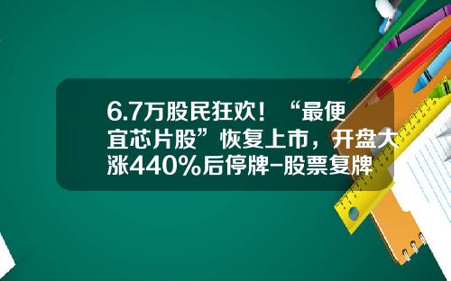 6.7万股民狂欢！“最便宜芯片股”恢复上市，开盘大涨440%后停牌-股票复牌后首日最多涨多少