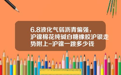 6.8液化气弱沥青偏强，沪镍棉花纯碱白糖橡胶沪银走势附上-沪镍一跳多少钱