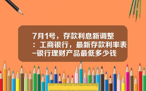 7月1号，存款利息新调整：工商银行，最新存款利率表-银行理财产品最低多少钱