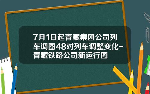 7月1日起青藏集团公司列车调图48对列车调整变化-青藏铁路公司新运行图