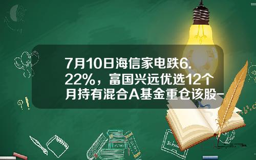 7月10日海信家电跌6.22%，富国兴远优选12个月持有混合A基金重仓该股-家电的基金