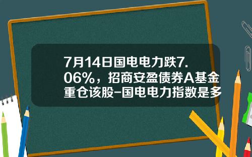 7月14日国电电力跌7.06%，招商安盈债券A基金重仓该股-国电电力指数是多少