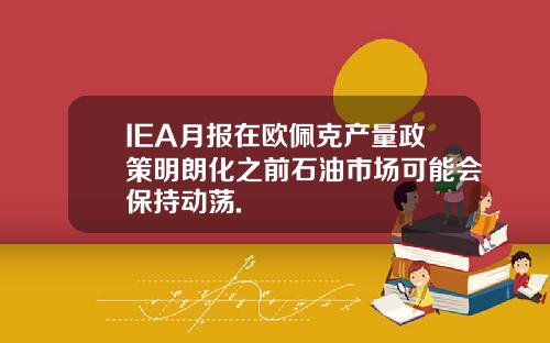 IEA月报在欧佩克产量政策明朗化之前石油市场可能会保持动荡.