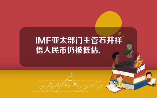IMF亚太部门主管石井祥悟人民币仍被低估.