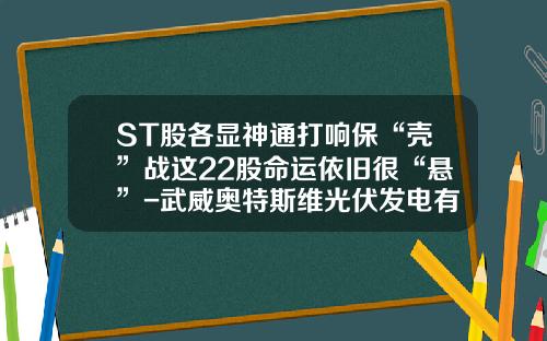 ST股各显神通打响保“壳”战这22股命运依旧很“悬”-武威奥特斯维光伏发电有限公司