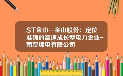 ST金山—金山股份：定位准确的高速成长型电力企业-南票煤电有限公司