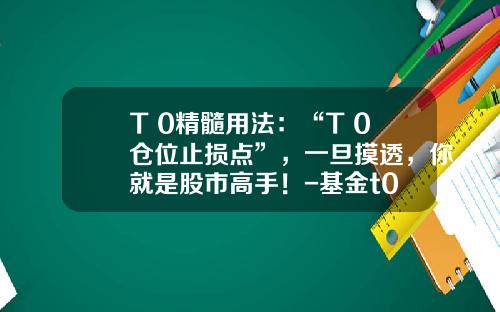 T+0精髓用法：“T+0仓位止损点”，一旦摸透，你就是股市高手！-基金t0
