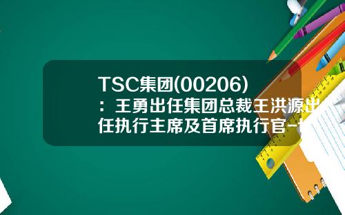 TSC集团(00206)：王勇出任集团总裁王洪源出任执行主席及首席执行官-tsc集团控股有限公司