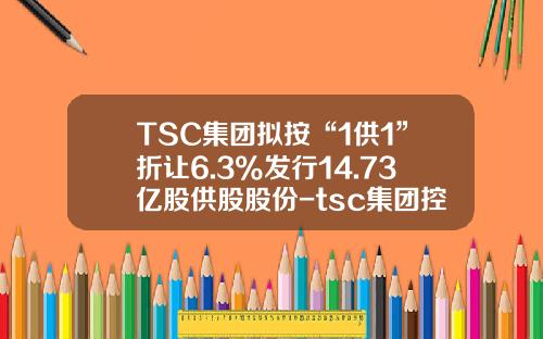 TSC集团拟按“1供1”折让6.3%发行14.73亿股供股股份-tsc集团控股有限公司