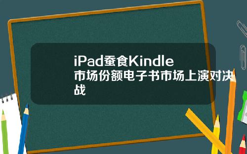 iPad蚕食Kindle市场份额电子书市场上演对决战