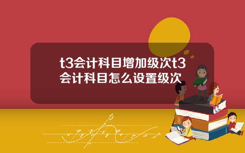 t3会计科目增加级次t3会计科目怎么设置级次