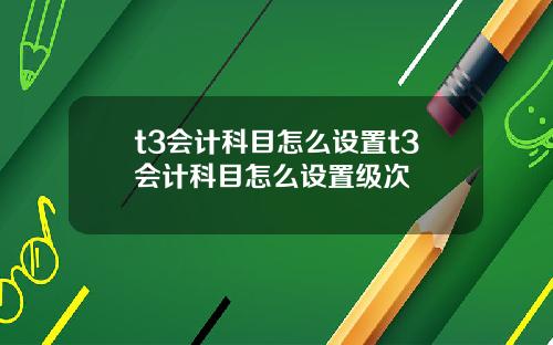 t3会计科目怎么设置t3会计科目怎么设置级次