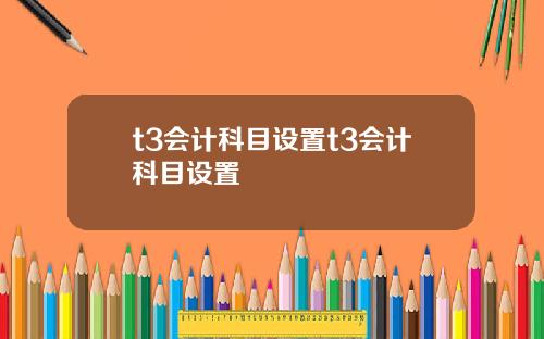 t3会计科目设置t3会计科目设置