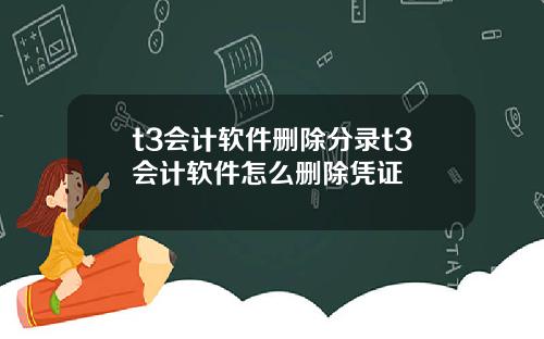 t3会计软件删除分录t3会计软件怎么删除凭证