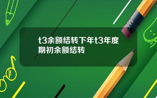 t3余额结转下年t3年度期初余额结转