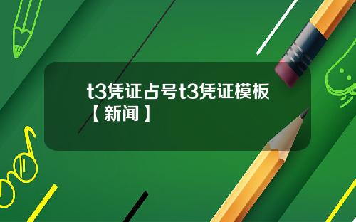 t3凭证占号t3凭证模板【新闻】
