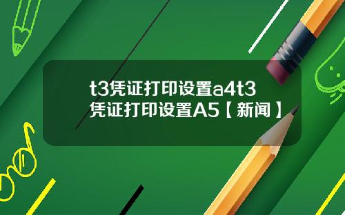 t3凭证打印设置a4t3凭证打印设置A5【新闻】