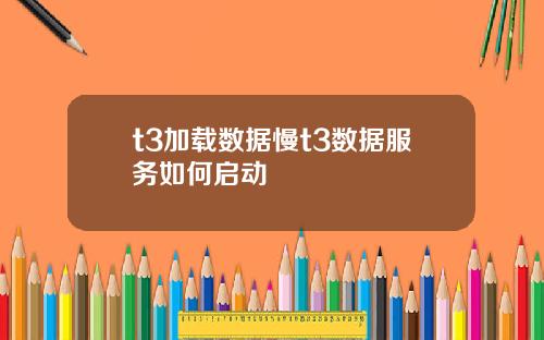 t3加载数据慢t3数据服务如何启动