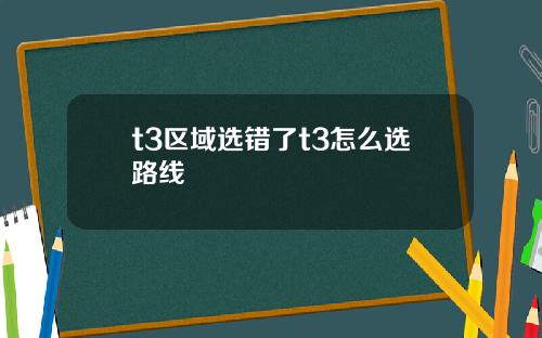 t3区域选错了t3怎么选路线