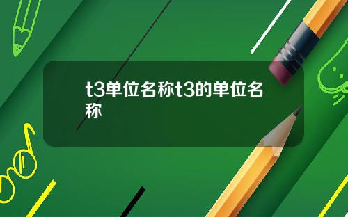 t3单位名称t3的单位名称