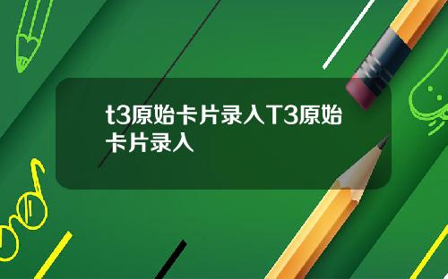 t3原始卡片录入T3原始卡片录入