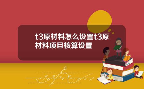 t3原材料怎么设置t3原材料项目核算设置