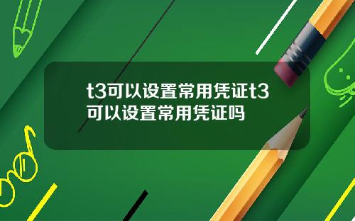t3可以设置常用凭证t3可以设置常用凭证吗