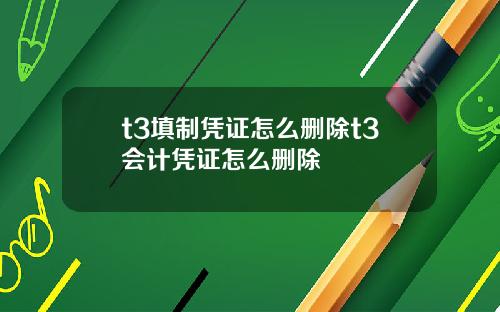t3填制凭证怎么删除t3会计凭证怎么删除