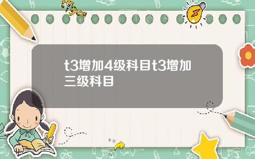 t3增加4级科目t3增加三级科目