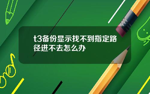 t3备份显示找不到指定路径进不去怎么办