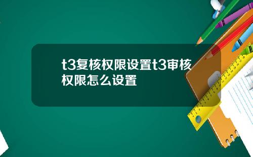 t3复核权限设置t3审核权限怎么设置