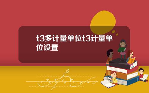 t3多计量单位t3计量单位设置