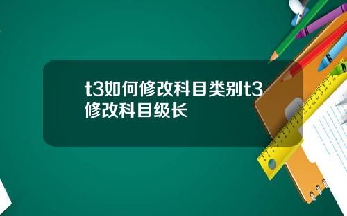 t3如何修改科目类别t3修改科目级长